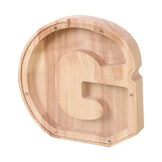 WRKEKC Clearance Personalized Wooden Name Money Box Wooden Deposit Box Twenty Six English Letters