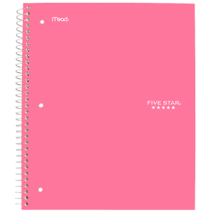 Five Star® 5 Subject 400pg Notebook 11" Pink