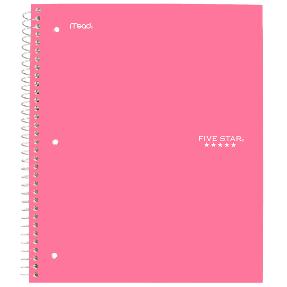 Five Star® 1 Subject 200pg Traditional Notebook 11" Pink