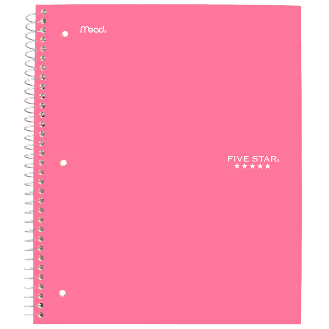 Five Star® 3 Subject 300pg Notebook 11" Pink