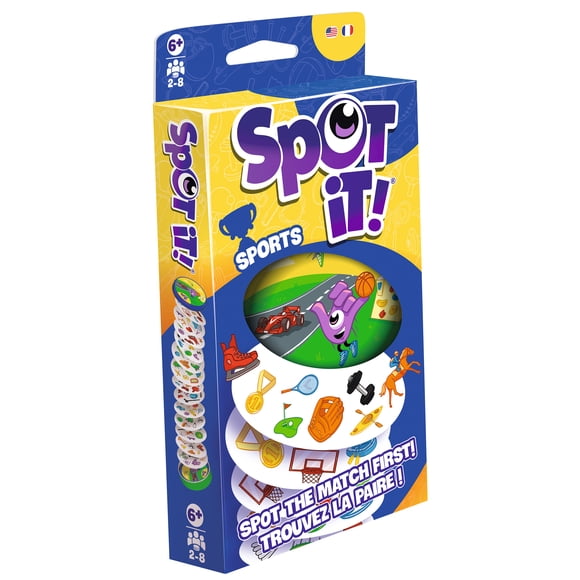 Jeu de Cartes Spot It! Blister Sport, Jeu d'Association Rapide pour Famille, 6 Ans+