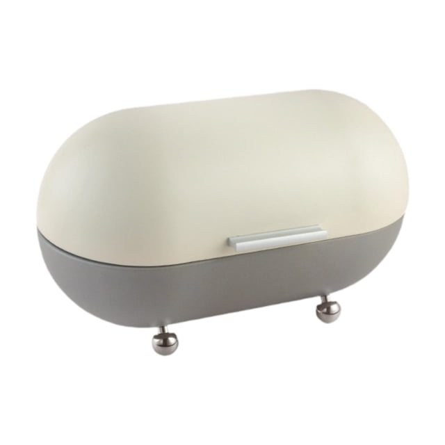 veasfak Bread Food Storage Box Counter Bread Box Bread Storage Container Metal Bread Box grey