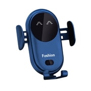 Czzoypi Auto Clamping Wireless Car Charger, Smart Infrared Sensor Vent Mount Phone Holder Stand, 10W Fast Charging 360° Rotation Dashboard Bracket for All Phones, Blue