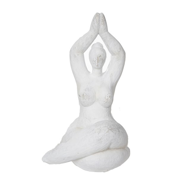 Sagebrook Home 14330-05 Résine FIGURINE de YOGA NAMASTE 11 Po, Blanc