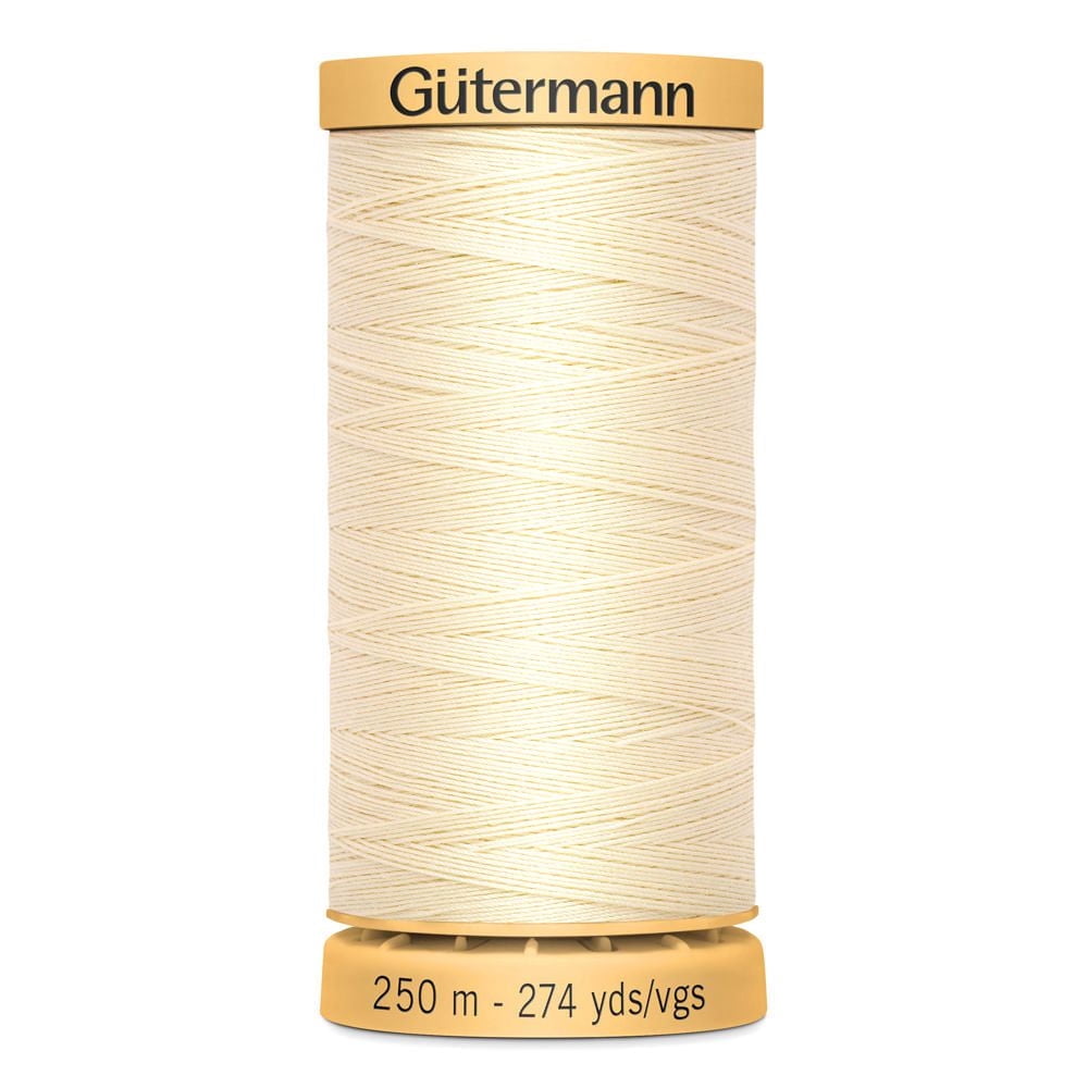 GÜTERMANN Cotton 50wt Thread, 250 m (273.4 yd), Black, Strong & Lustrous for Sewing