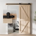 thumbnail image 1 of Trousse de Quincaillerie pour Porte de Grange Coulissante Rouleau en Forme de T + Rail à Raccords Convenant à un Système de Rail Stable pour Porte Simple, Installation Facile, 1 of 6