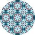 thumbnail image 1 of Ahgly Company Tapis d'Intérieur Ronds Lavables à la Machine, Style Transitionnel, Bleu Lagon Bleu, Tapis de Zone, 5 Pieds Rond, 1 of 7