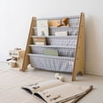 thumbnail image 2 of 3 Sprouts Recycled Fabric Kids Book Rack Storage Bookshelf Organizer in Gingham Blue for Ages 3+, 2 of 5