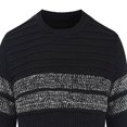 thumbnail image 4 of EGNMCR Mens Sweater And Winter New Round Neck Color Matching Personality Trend Men's Striped Sweater, 4 of 4