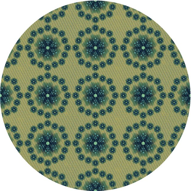 Ahgly Company Tapis de Zone Ronds d'Intérieur Lavables à la Machine, Style Transitionnel, Verts, 7 Pieds Rond