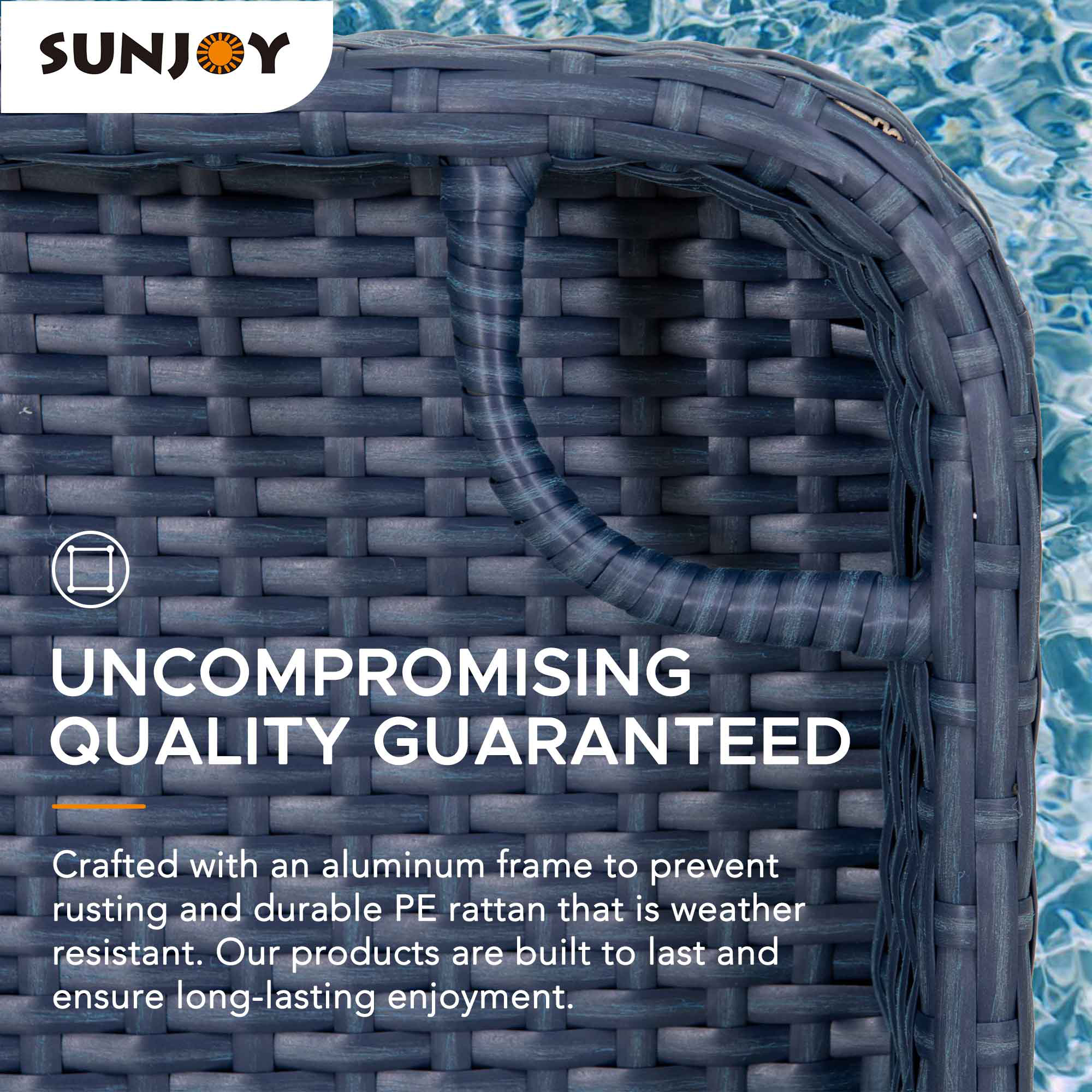 Sunjoy Floating Pool Canopy with Add-on 36x24 in. Wicker Tray,Gray