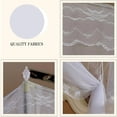 thumbnail image 4 of JUNWELL4 Corners Post Ruffle Canopy Bed Curtains for Girls Kids Adults - Cute Cozy Drape Square Netting - 3 Opening Mesh Net Canopy - Princess Bedroom Decoration, 4 of 4