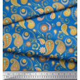 thumbnail image 4 of Soimoi Blue polyester Crepe Fabric Mandala & Paisley Decor Fabric Printed Yard 52 Inch Wide, 4 of 4