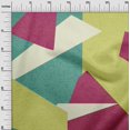 thumbnail image 3 of oneOone Cotton Cambric Teal Green Fabric Geometric Abstract Random Shapes Sewing Craft Projects Fabric Prints By Yard 42 Inch Wide, 3 of 4