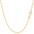 thumbnail image 1 of 14k Yellow Solid Gold Figaro Chain Necklace, 1.3mm, 20", 1 of 1