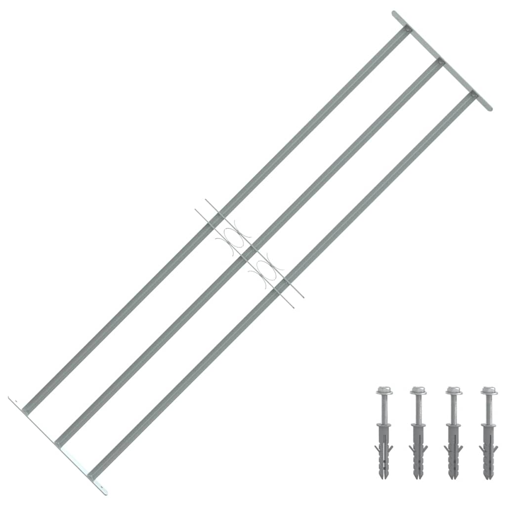 Grille de Sécurité Réglable pour Fenêtres avec 3 Barres Transversales 1000-1500 mm