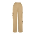 thumbnail image 4 of Timegard Womens Sweatpants Cargo Pants Elastic Waist Straight Leg Fall Casual Loose Workout Trousers, 4 of 6