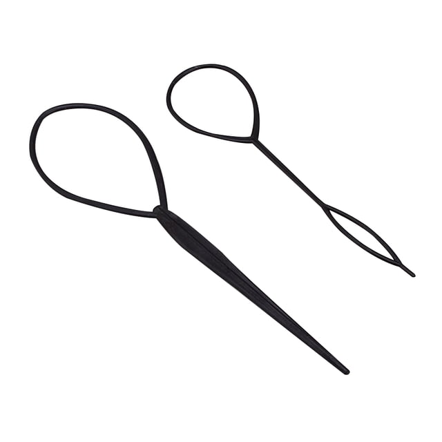 2 Pcs Plastic Crochet Braids Pull Hair Needle Ponytail Pigtails Updo Styling Maker Hairstyle Tool Hairdressing Accessori