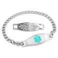 thumbnail image 1 of MedicEngraved Stainless Steel Custom Medical Alert Bracelet - 5mm Curb Link, 1 of 7