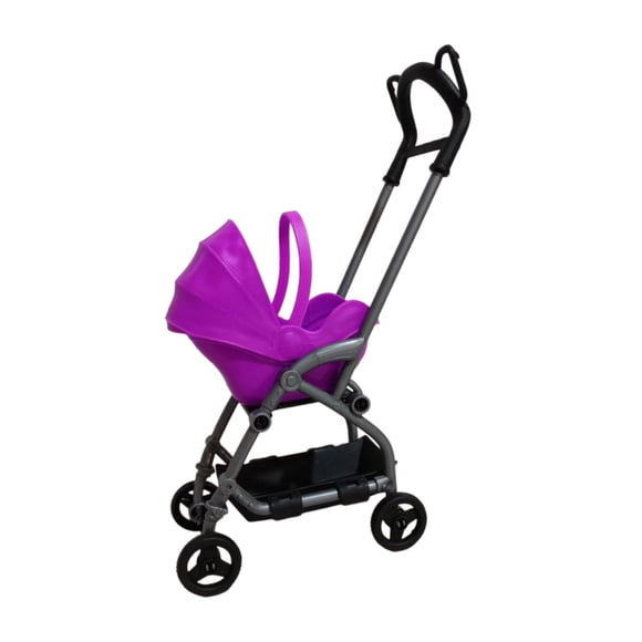 Siruishop Poussette Miniature Jouet Jeu d'Imitation Simulation Décoration de Maison de Poupée pour Bébé Noir