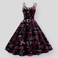 thumbnail image 3 of TJAZFJPA Robe de Sortie Robe Cancer Femmes Robe Cancer Ruban Rose Imprimé Sensibilisation au Cancer Sans Manches Robe des Années 1950 Plus Forte Que le Cancer Robe à Manches Courtes Robe Formelle pour Femmes Robe Maxi pour Femmes, 3 of 3