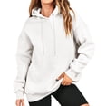 thumbnail image 1 of RKSTN Hoodies for Women Casual Plus Size Long Sleeve Solid Color Pullover Tops Fall Fashion Lightweight Loose Drawstring Sweatshirt, 1 of 9