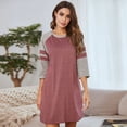 thumbnail image 2 of PENGXAING Pyjama pour Femmes Dames Nouveau Col Couleur Unie Grande Taille Pyjama Nuisette Été Maison Décontracté Pyjama pour Femmes, 2 of 7