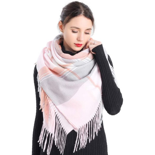 Foulard Couverture pour Femmes Grand Carré à Carreaux Tartan à Carreaux Pashmina Châles Étoles (105-50)