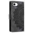 thumbnail image 3 of Flip Case for iPhone 16e , Totem Embossed Flowers Premium PU Leather Wallet Folio Cover with Card Holder Kickstand Compatible with iPhone 16e - Gray, 3 of 13