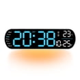 thumbnail image 2 of Penkiiy 13.7 Inch Large Digital Wall Clock Timer, Remote Controll,LED Display, 9 RGB Color, Auto DST, Temperature for Living Room, Bedroom, Desk, Mounted, Gift for Elderly, 2 of 8