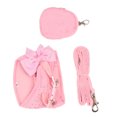 thumbnail image 2 of Cat Harness Leash, Comfortable Breathable Pet Harness Leash Set Rhinestone Decoration Pink  For Cats For Pets Pink, 2 of 8