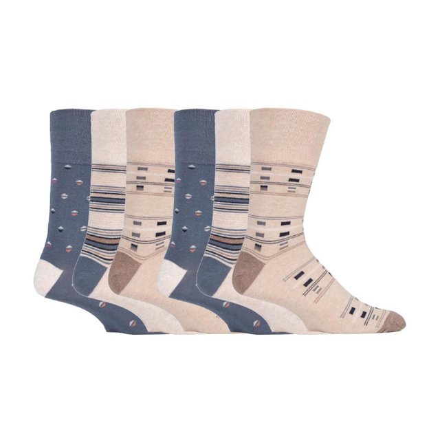 Gentle Grip - 6 Pairs Mens Gentle Grip Non Elastic Socks