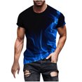 thumbnail image 2 of Qertyioot Hommes Imprimer Manches Courtes Col Rond T-shirt Casual Mode Manches Courtes Dégagement, 2 of 5