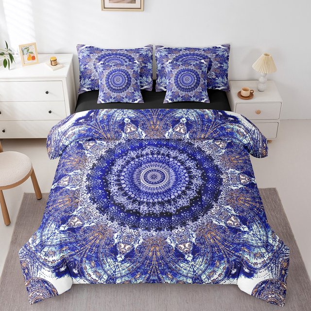 YST Médaillon Oriental 7 Pcs Mandala Vintage Ensemble de Literie, Format Simple