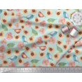 thumbnail image 3 of Soimoi Rayon Fabric Bird & Anemone Floral Printed Fabric 1 Yard 56 Inch Wide, 3 of 3