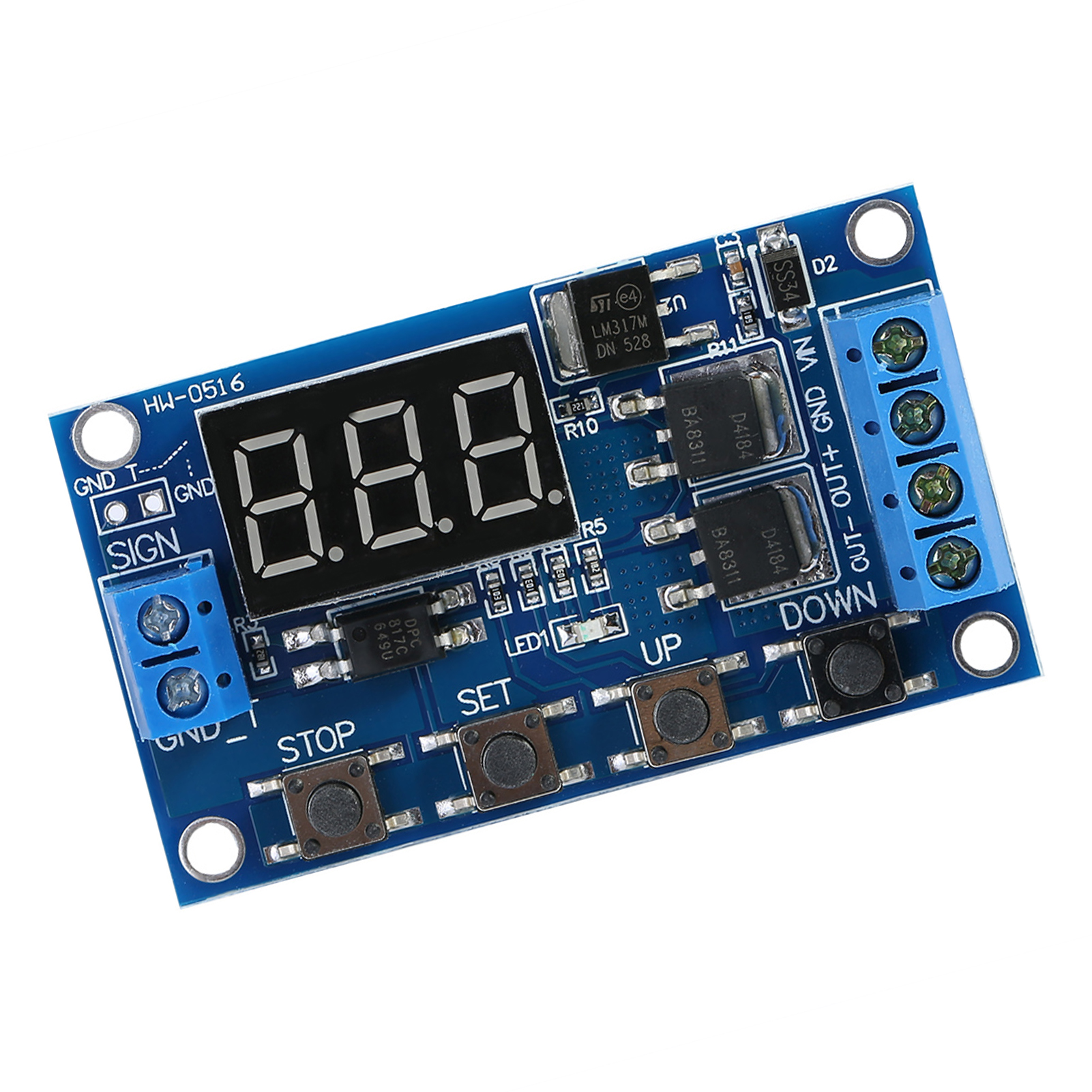 Module de Relais Minuteur, Module de Commutateur à Double Minuterie, Durable Dc 5V-36V pour Contrôle de Lumières Moteurs Dc Micro-Pompes Bandes Led