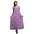 thumbnail image 1 of Bimba Robe Longue Maxi Imprimée en Rayonne pour Femmes à Bretelles Spaghetti Ajustables Boho-Xxx-Grand, 1 of 4