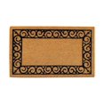 thumbnail image 1 of Home Décor Inc. Scroll Border Coir Doormat – Durable, Natural Fiber, Anti-Skid Backing, 1 of 4