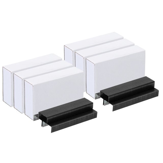 Unique Bargains Staples for Stapler, 6 Pack(1000Pcs Staples Per Pack) 26/6 Standard 1/4 Inch Length Staples Jam Free Black