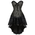 thumbnail image 3 of Women‘s Halloween Retro Solid Color Irregular Elastic Skirt Lace Trim Cocktail Swing Skirt, 3 of 4