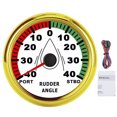 thumbnail image 2 of Marine Rudder Angle Indicator Gauge, Rudder Angle Gauge Red Backlight with Reverse Connection  for Vessel Yacht for Boat Black Dial Silver Cover,White Dial Silver Cover,Black Dial, 2 of 8