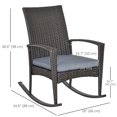 thumbnail image 3 of Outsunny Chaise Berçante d'Extérieur en Rotin PE avec Coussin Gris, 3 of 10
