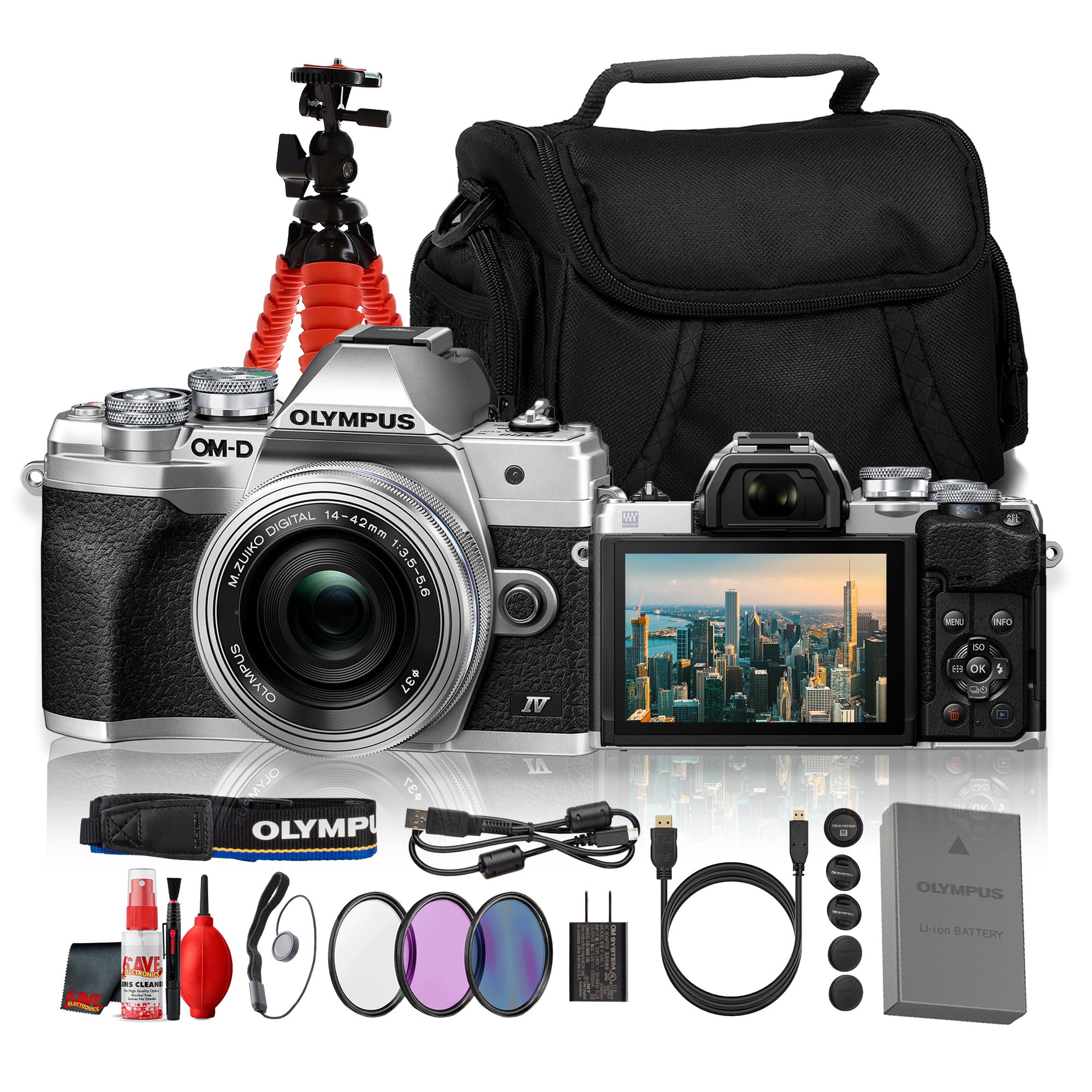 OLYMPUS OM-D E-M10 Mark IV セット OM SYSTEM OM-D E-M10 Mark IV 20.3MP Mirrorless Camera Silver with