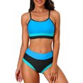 thumbnail image 1 of Scoop Neck Bikini Sets for Womens Adjustable Straps Bathing Suit High Waisted Two Piece Swimsuit, 1 of 7