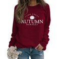 thumbnail image 1 of Hauts pour Femmes Décontractés Chics 2023 Mode Imprimée Manches Longues Amples Col Rond Blouses à Capuche Décontractées Costumes d'Halloween pour Femmes en Liquidation, 1 of 5