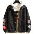 thumbnail image 1 of Men's Denim Distressed Jacket Casual Slim Fit Button Down Jeans Coat, 1 of 6