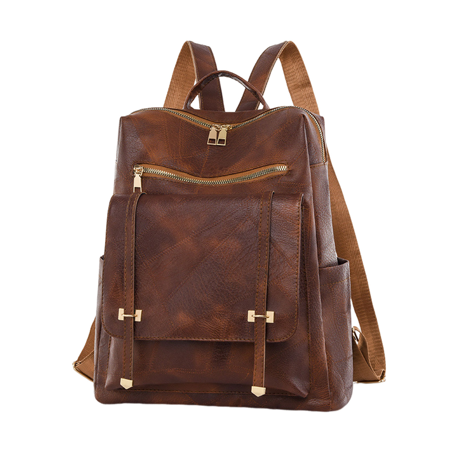 tredstone Womens Backpack With Stitched Texture PU Fabric For Fashionable Ladies Can Effectively Prevent Brown