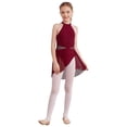 thumbnail image 3 of Yartina Robe de Danse Ballet Sans Manches pour Filles, Robe Justaucorps Moderne Contemporaine Bordeaux 16, 3 of 7