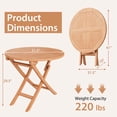 thumbnail image 3 of Costway Table à Manger Rond Pliant de Patio 31,5 Pouces en Teck d'Indonésie Naturel pour l'Extérieur, Portable, 3 of 10