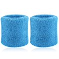 thumbnail image 1 of CUITING 2Pcs Sports Wristband Solid Color Absorbent Cotton Breathable Quick Dry Sweatband for Tennis, 1 of 8
